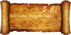Sándor Ciklámen névjegykártya